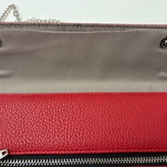 JUSTFAB RED FAUX LEATHER BAG W/SQUARE STUDS DETAIL - Picture 7 of 7